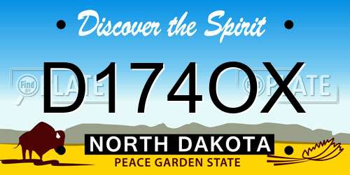 D174OX North Dakota License Plate