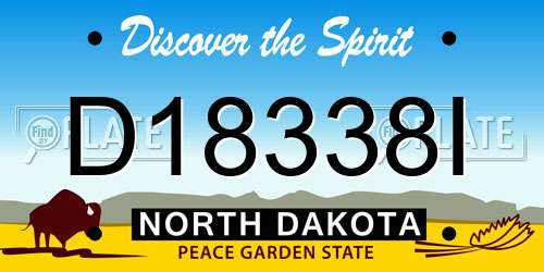 D18338I North Dakota License Plate