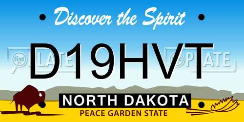 D19HVT North Dakota License Plate