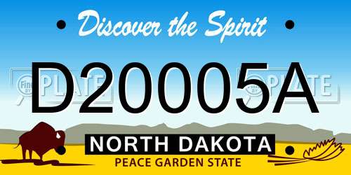 D20005A North Dakota License Plate