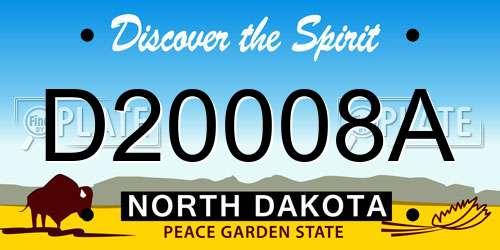 D20008A North Dakota License Plate