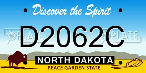 D2062C North Dakota License Plate