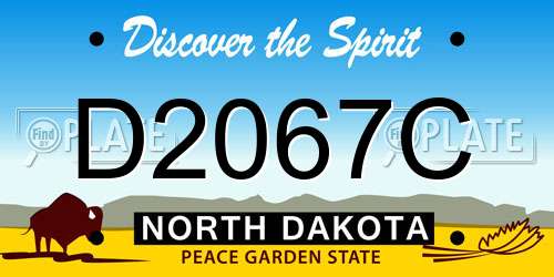 D2067C North Dakota License Plate