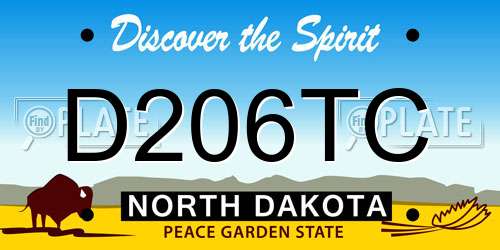 D206TC North Dakota License Plate