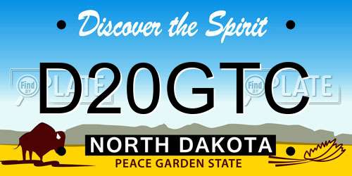 D20GTC North Dakota License Plate