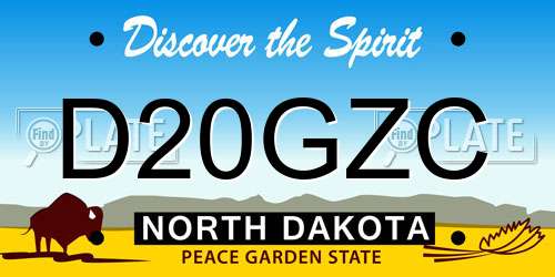 D20GZC North Dakota License Plate