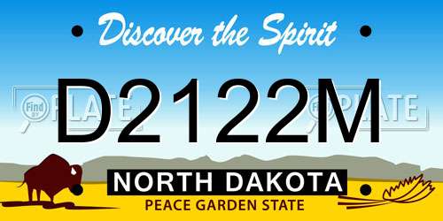 D2122M North Dakota License Plate