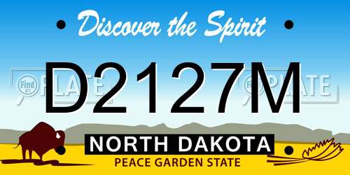 D2127M North Dakota License Plate