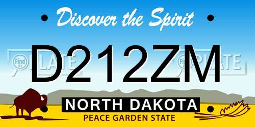 D212ZM North Dakota License Plate