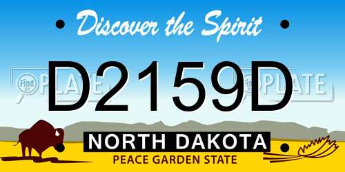 D2159D North Dakota License Plate