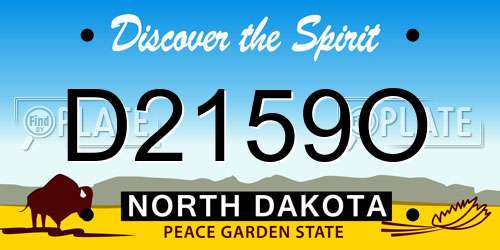 D2159O North Dakota License Plate