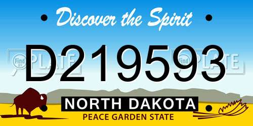 D219593 North Dakota License Plate