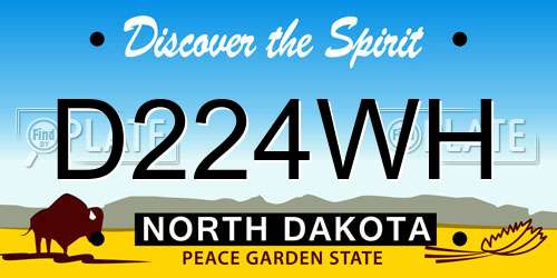 D224WH North Dakota License Plate
