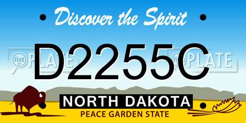 D2255C North Dakota License Plate