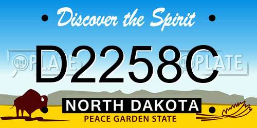 D2258C North Dakota License Plate
