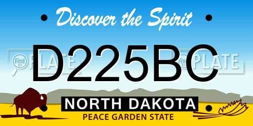 D225BC North Dakota License Plate