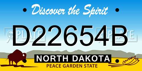 D22654B North Dakota License Plate