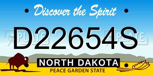 D22654S North Dakota License Plate