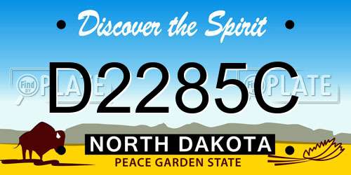 D2285C North Dakota License Plate