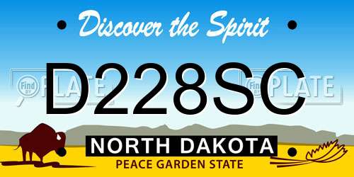 D228SC North Dakota License Plate