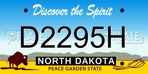 D2295H North Dakota License Plate