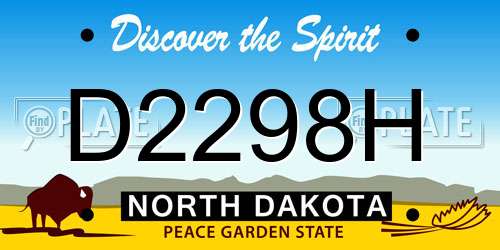 D2298H North Dakota License Plate