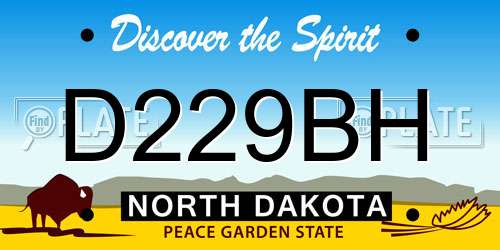 D229BH North Dakota License Plate
