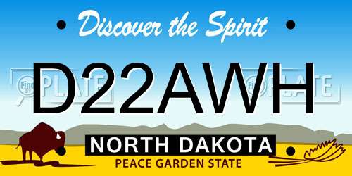 D22AWH North Dakota License Plate