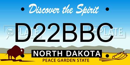 D22BBC North Dakota License Plate