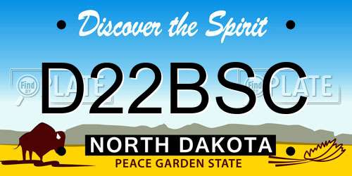 D22BSC North Dakota License Plate