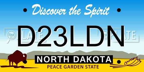 D23LDN North Dakota License Plate