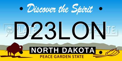 D23LON North Dakota License Plate