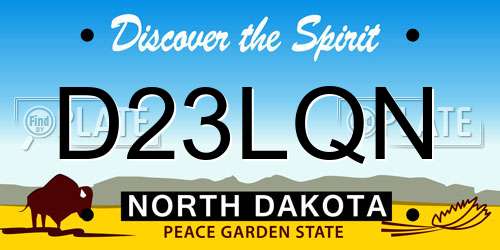 D23LQN North Dakota License Plate