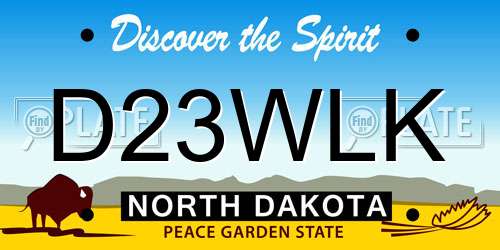 D23WLK North Dakota License Plate