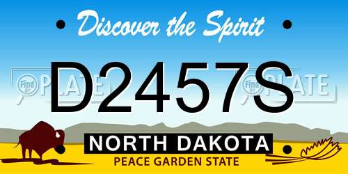 D2457S North Dakota License Plate