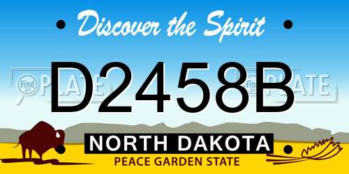 D2458B North Dakota License Plate