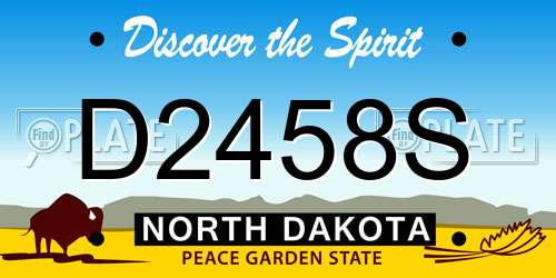 D2458S North Dakota License Plate