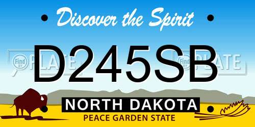 D245SB North Dakota License Plate