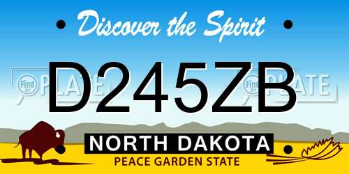 D245ZB North Dakota License Plate
