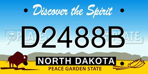 D2488B North Dakota License Plate