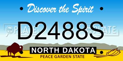 D2488S North Dakota License Plate