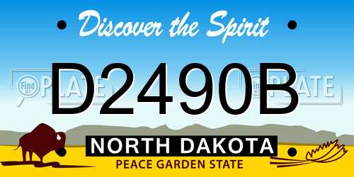 D2490B North Dakota License Plate