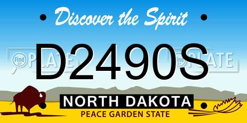 D2490S North Dakota License Plate