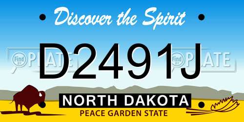 D2491J North Dakota License Plate