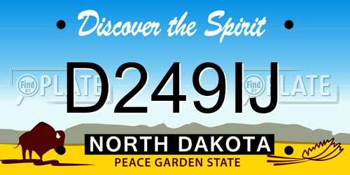 D249IJ North Dakota License Plate
