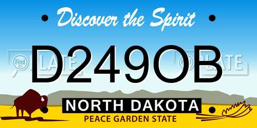 D249OB North Dakota License Plate