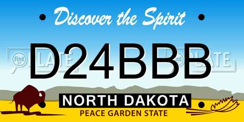 D24BBB North Dakota License Plate