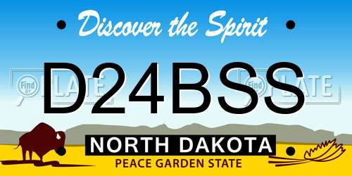 D24BSS North Dakota License Plate