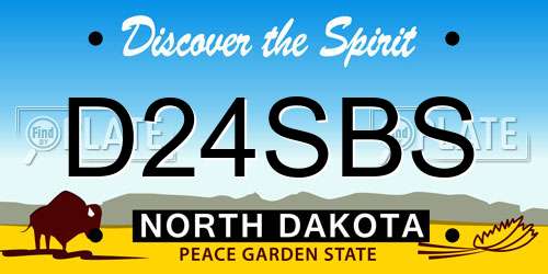 D24SBS North Dakota License Plate