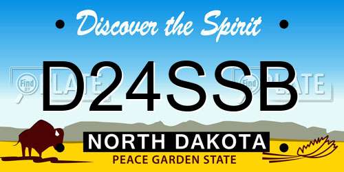D24SSB North Dakota License Plate